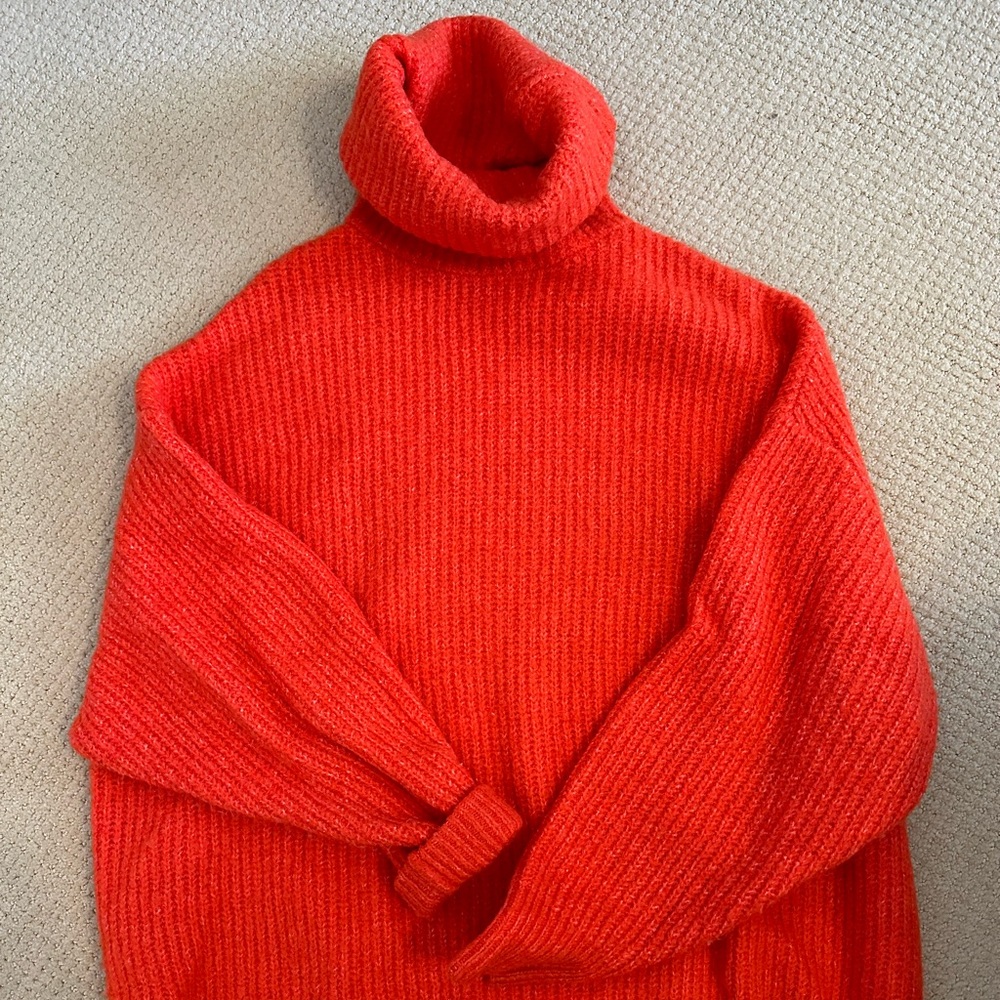 Zara Red Turtleneck Sweater